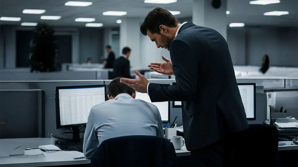 pessoa sendo pressionada pelo chefe